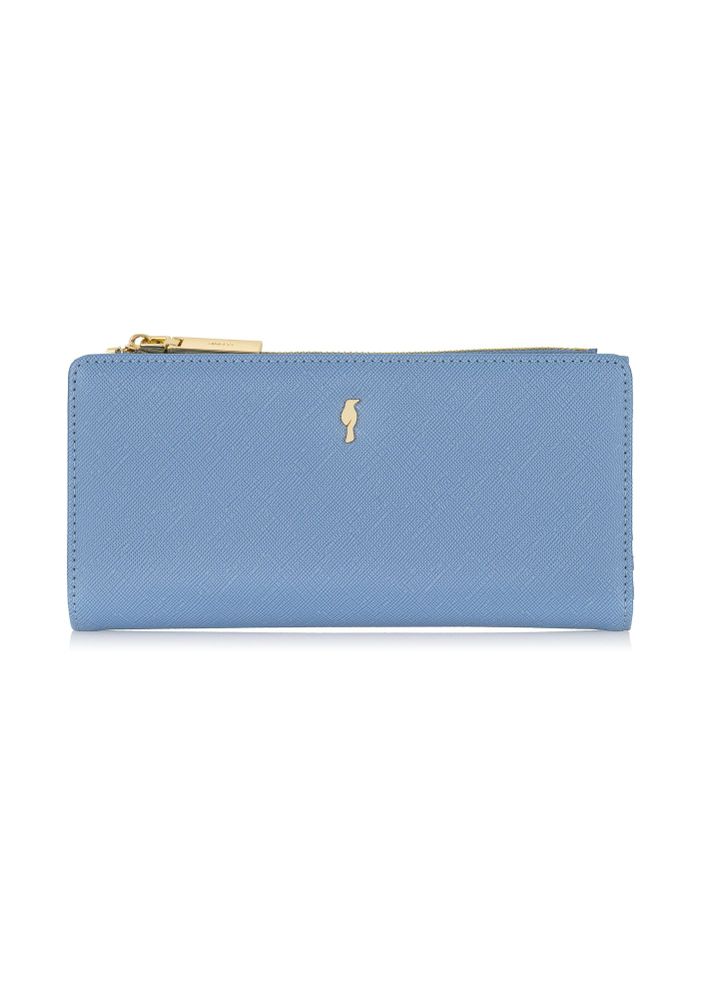 Duży błękitny portfel damski