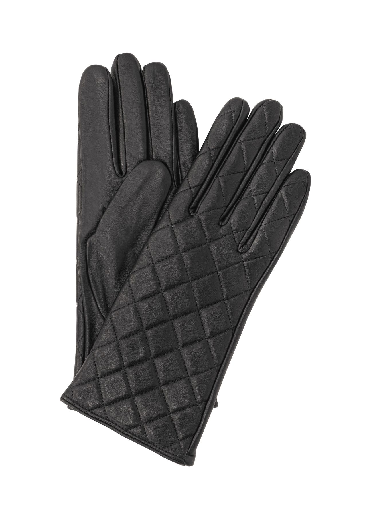 Skórzane czarne rękawiczki damskie